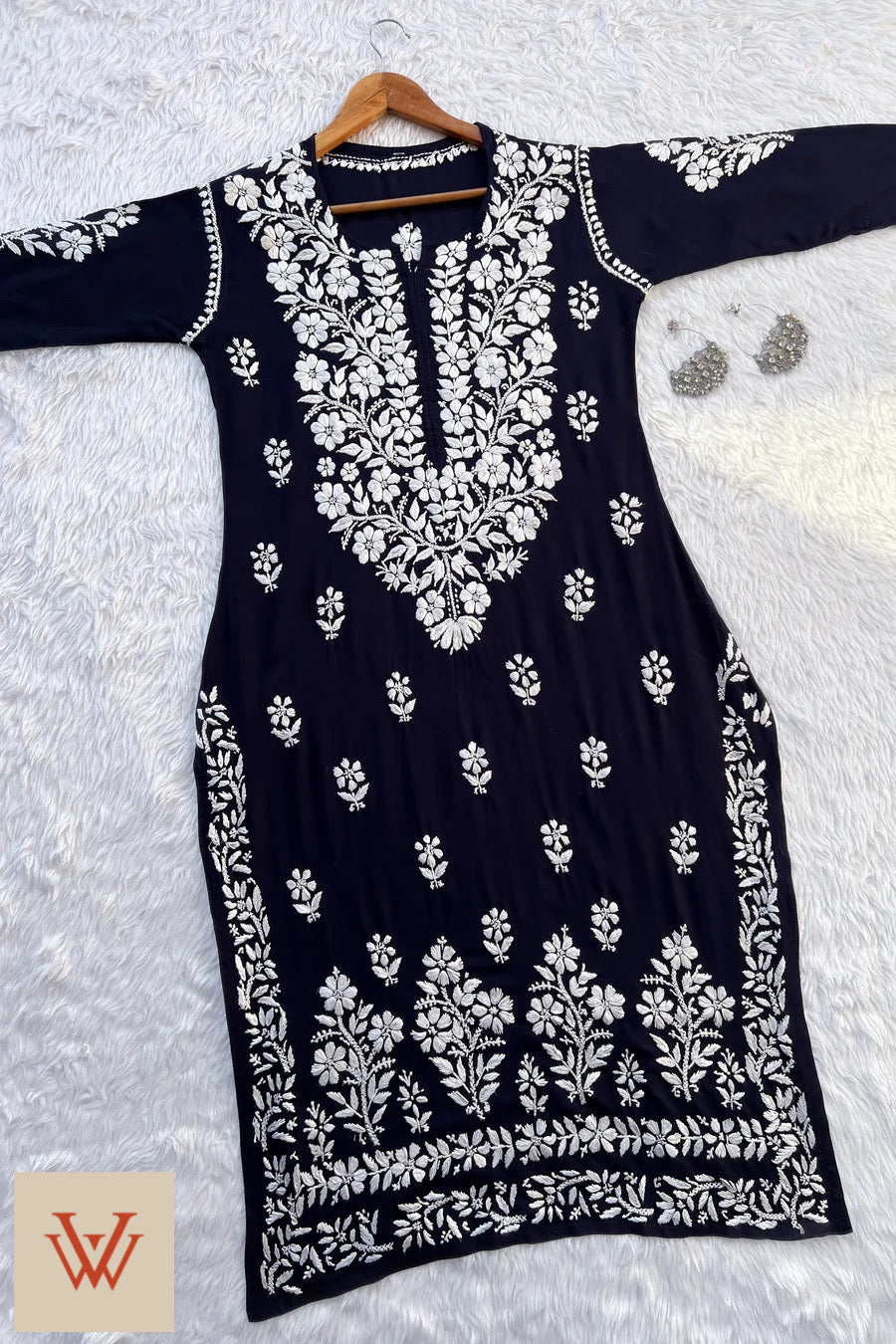 BHUMI CHIKANKARI PREMIUM MODAL STRAIGHT KURTA