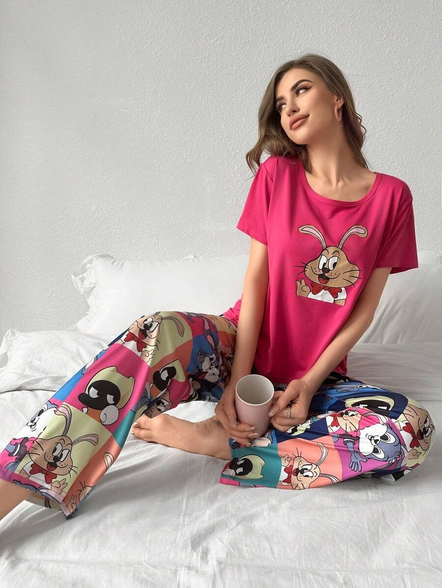 Cozy Cartoons Printed PJ Set