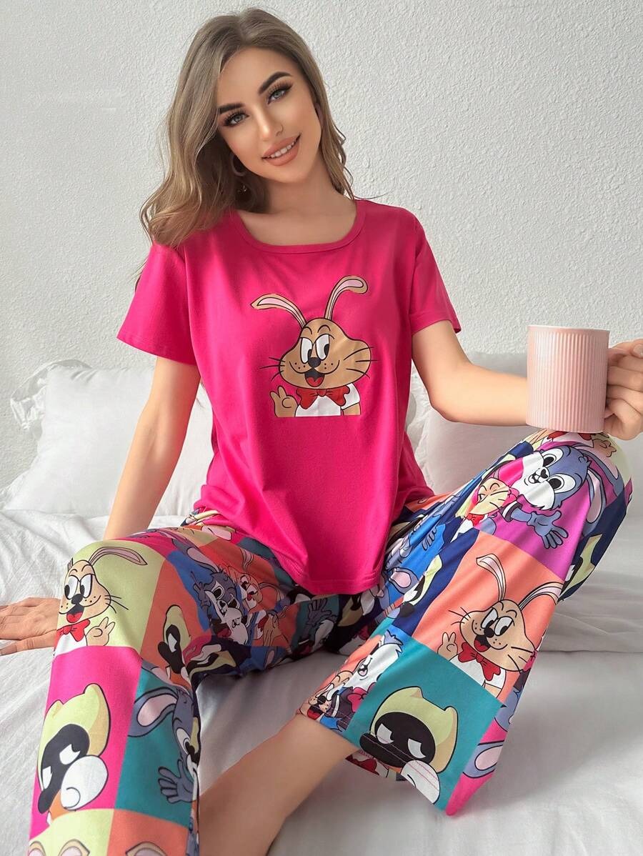 Cozy Cartoons Printed PJ Set