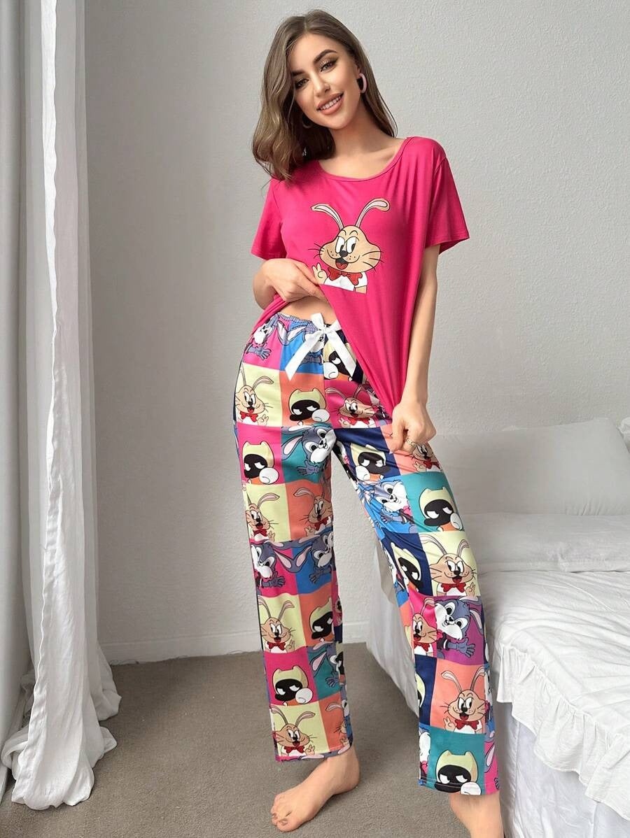 Cozy Cartoons Printed PJ Set