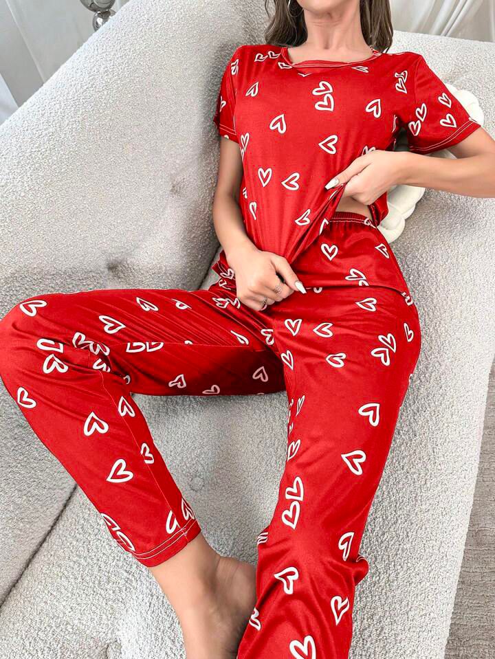 Red Heart Printed PJ Set