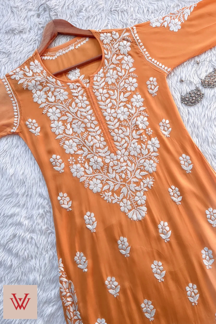 BHUMI CHIKANKARI PREMIUM MODAL STRAIGHT KURTA