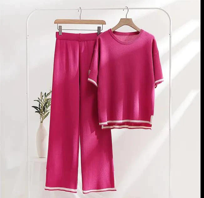 Slit Short Sleeve Plazzo PJ Set