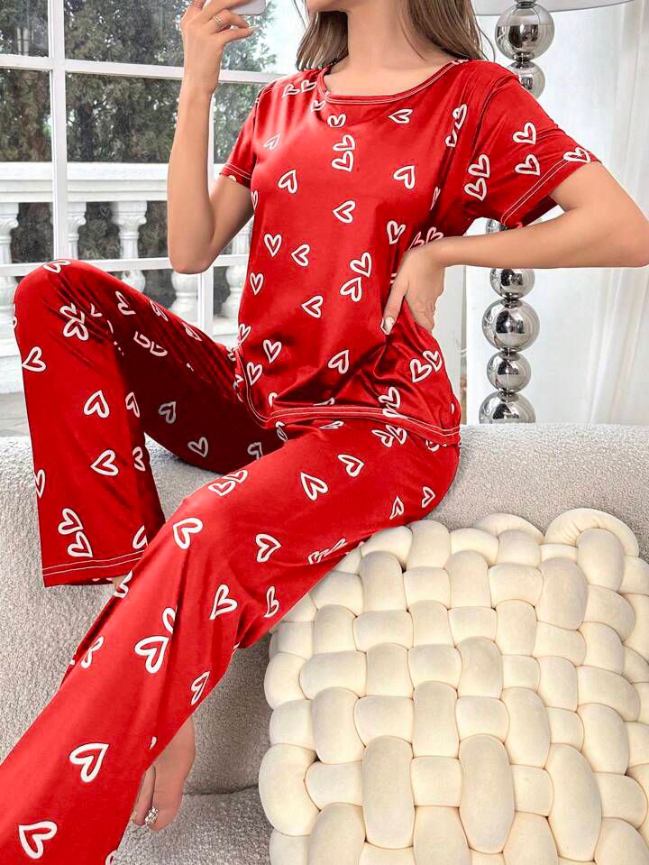 Red Heart Printed PJ Set