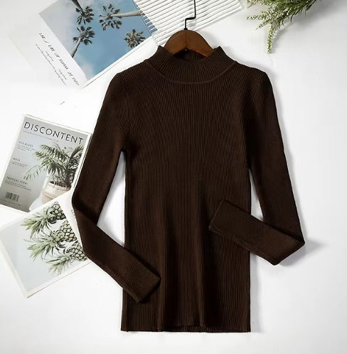 High Neck Long Sleeve Knit Top