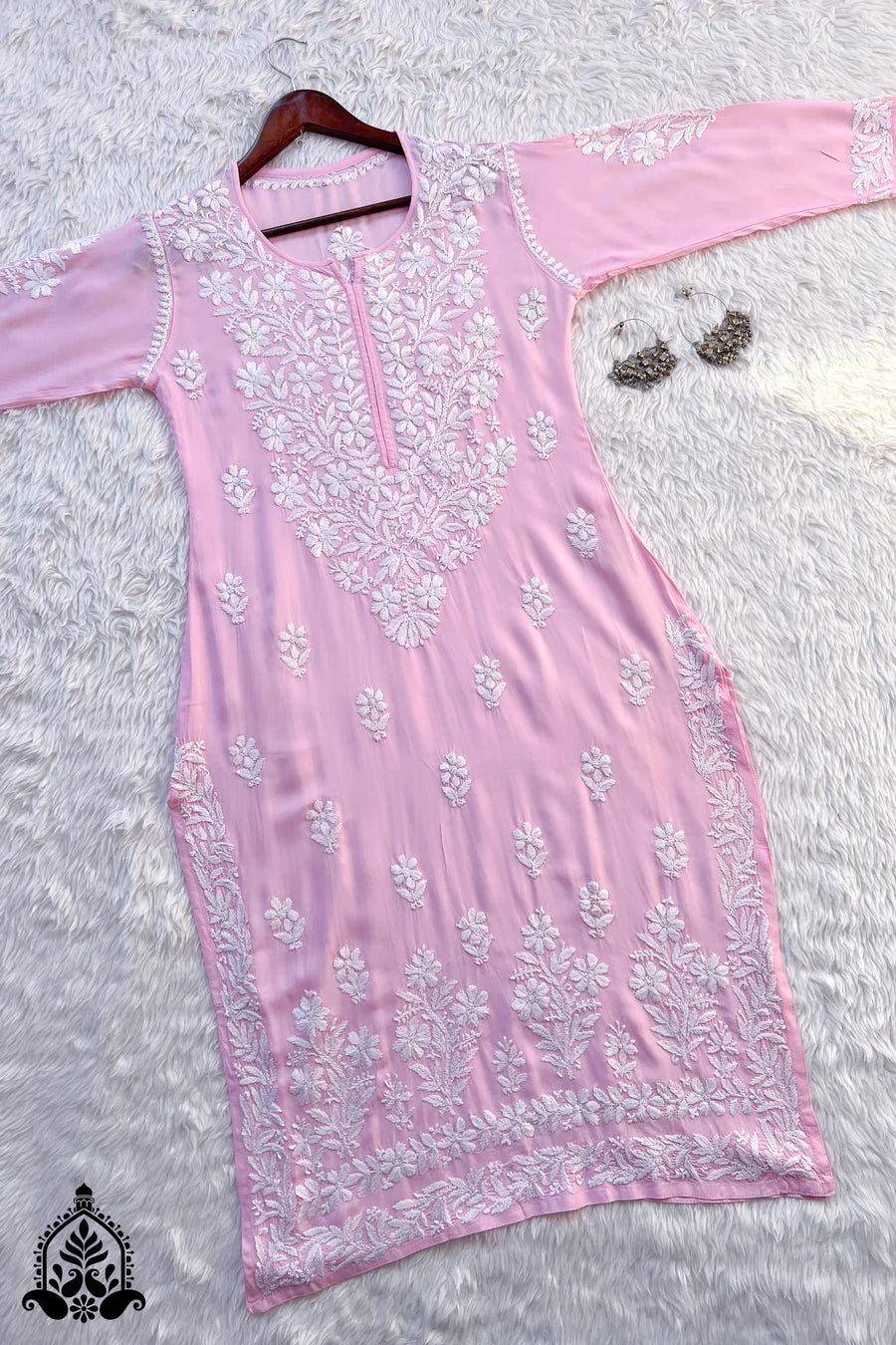 BHUMI CHIKANKARI PREMIUM MODAL STRAIGHT KURTA