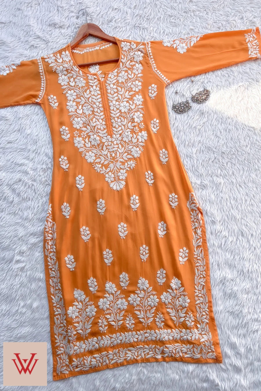 BHUMI CHIKANKARI PREMIUM MODAL STRAIGHT KURTA