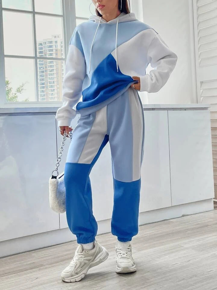 Panel Block Drop Shoulder Track Suit