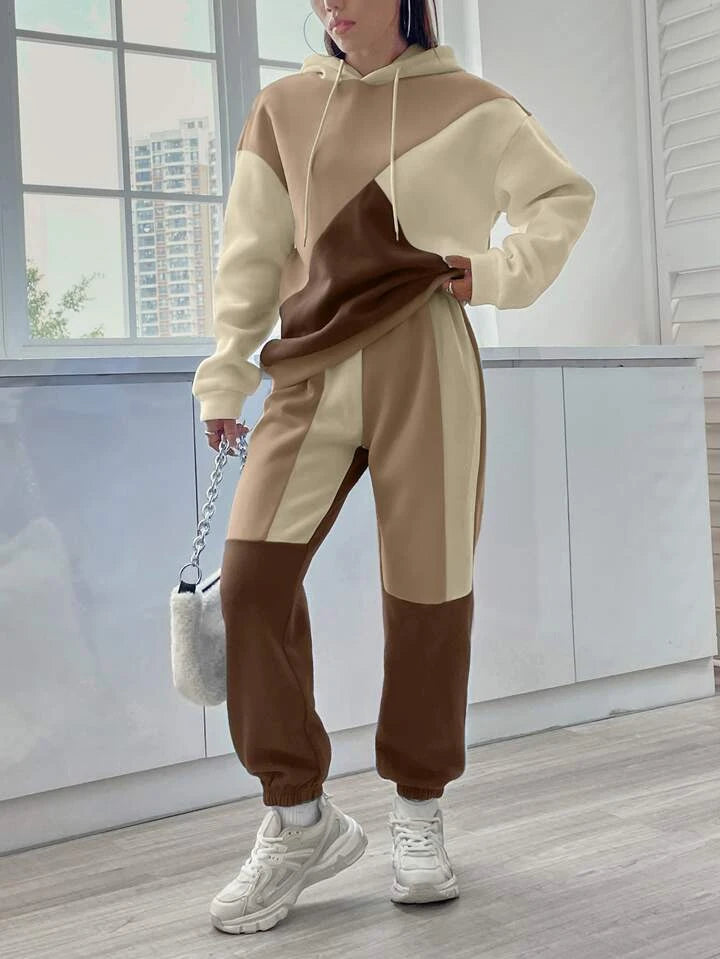 Panel Block Drop Shoulder Track Suit