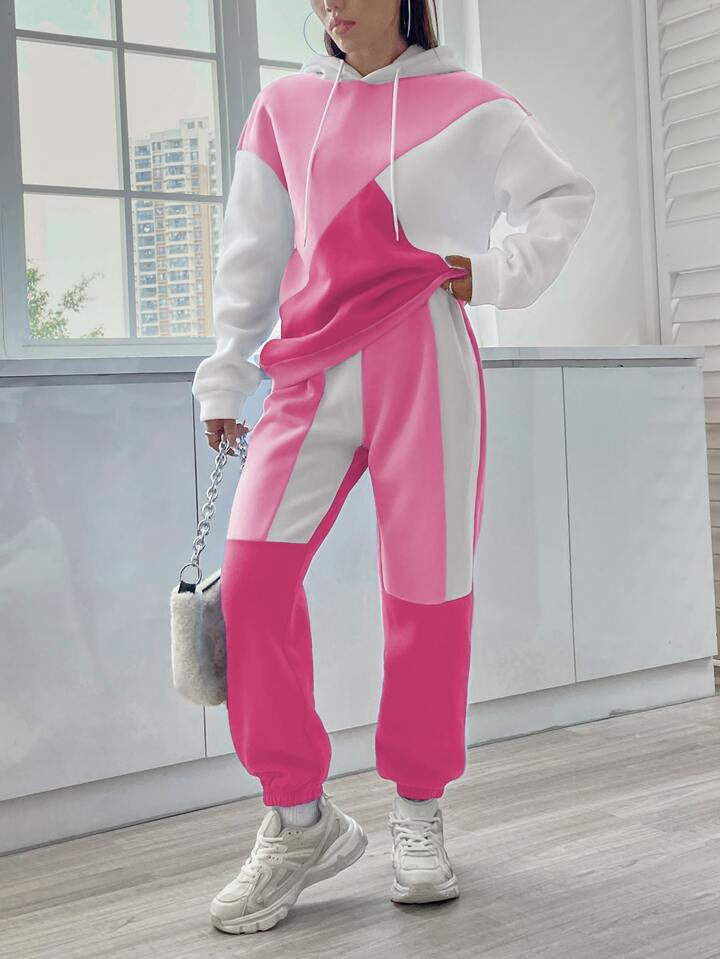 Panel Block Drop Shoulder Track Suit