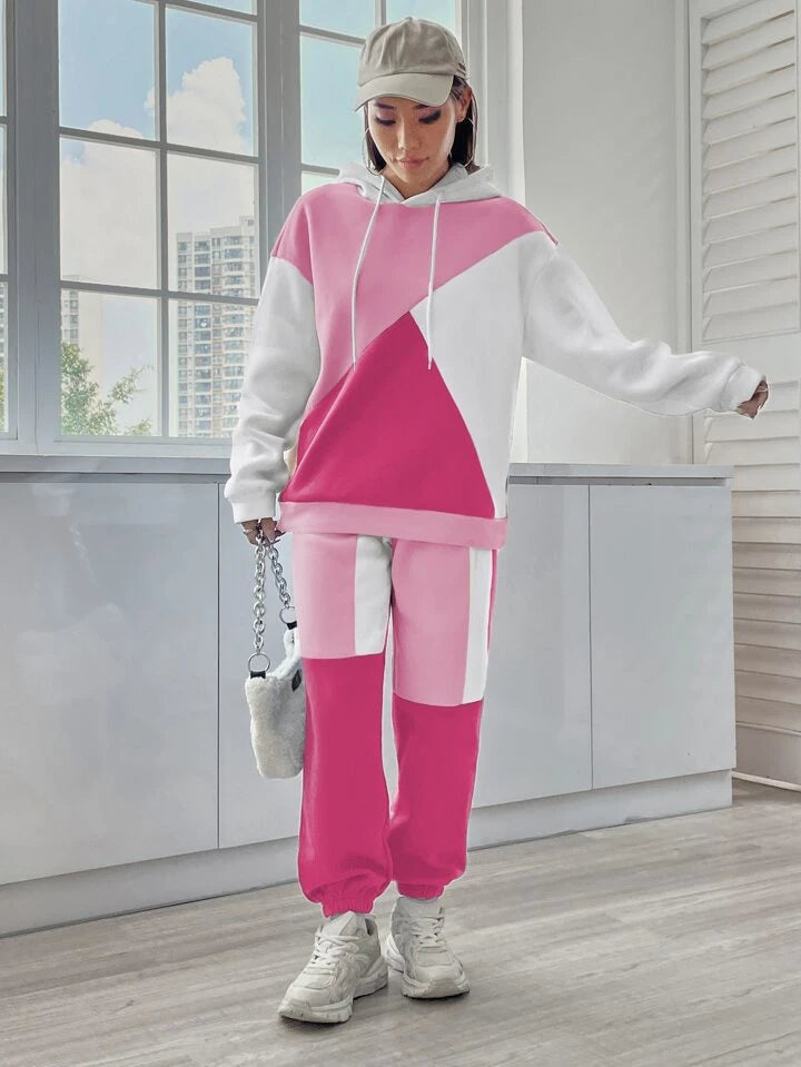 Panel Block Drop Shoulder Track Suit