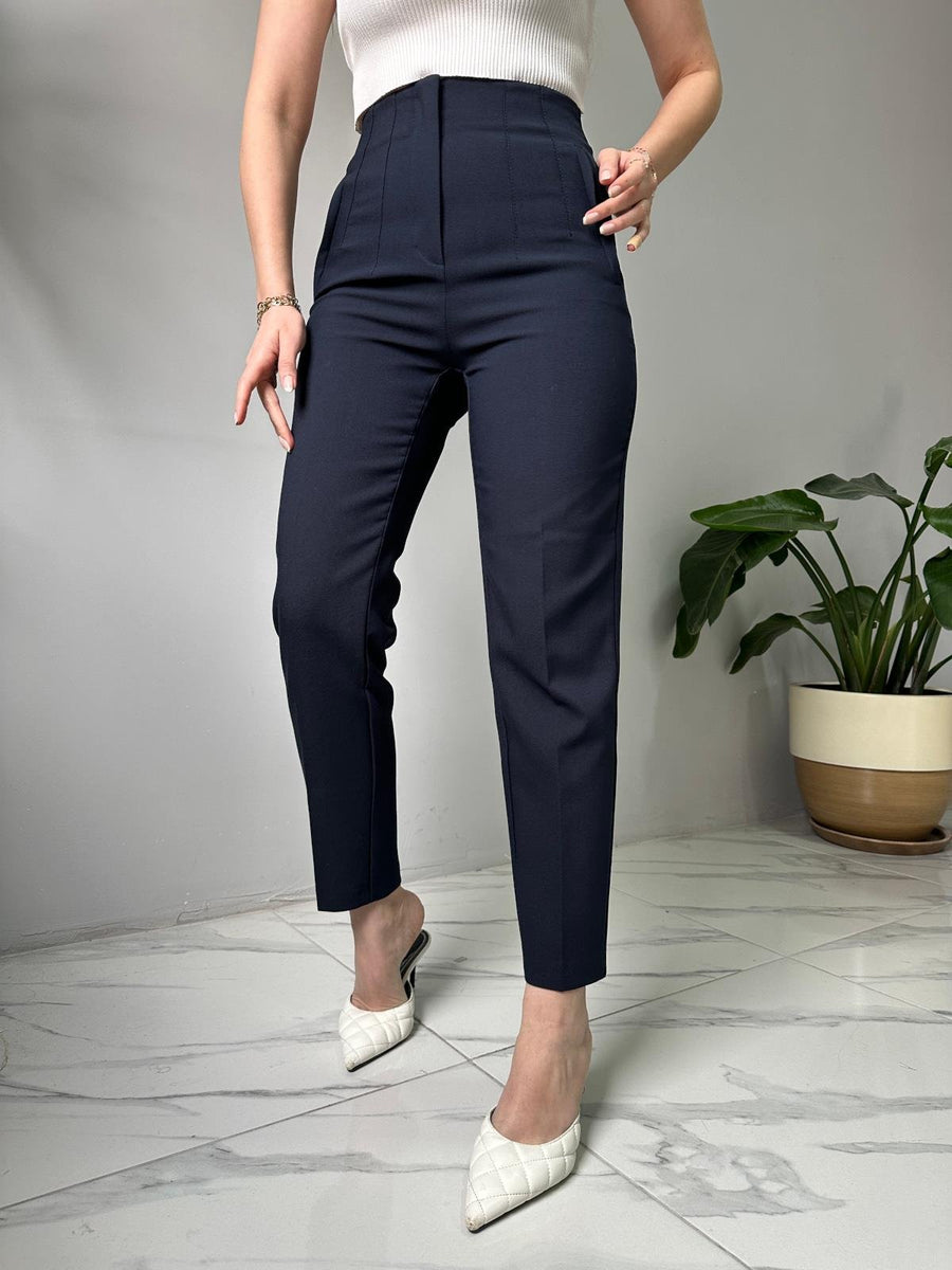 High-Waist Front Flounce Trouser