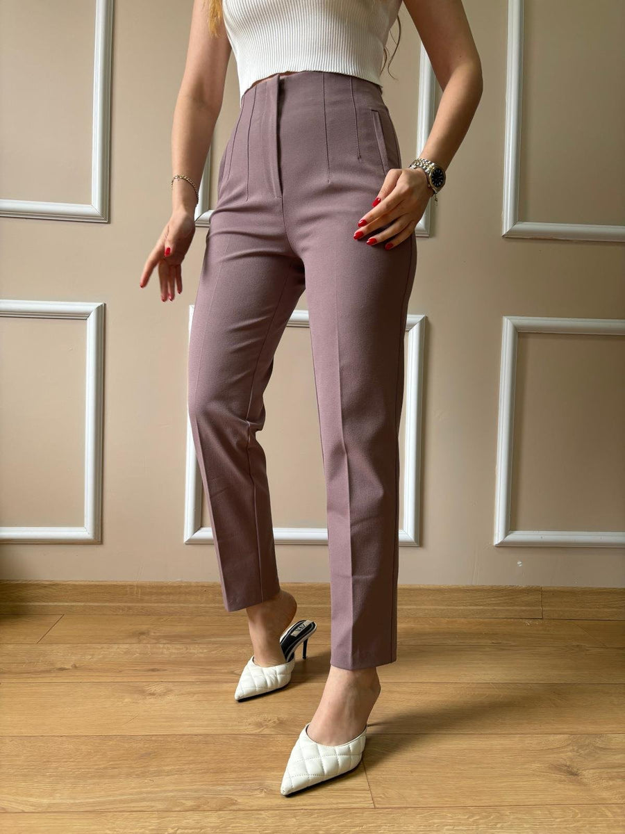 High-Waist Front Flounce Trouser