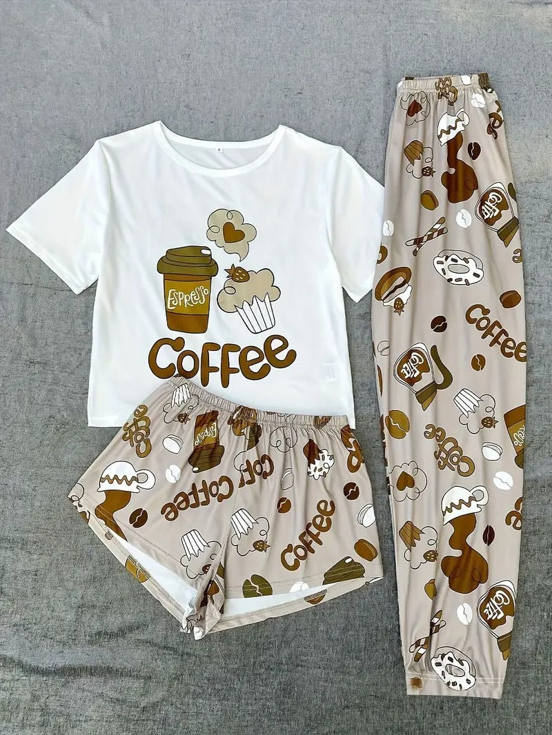 Coffee Lover's Dream 3 piece nightwear