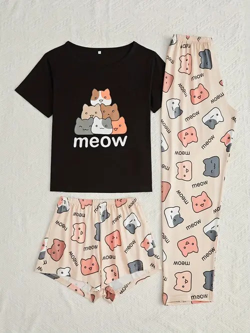 Meow Mix Dreams 3 piece nightwear