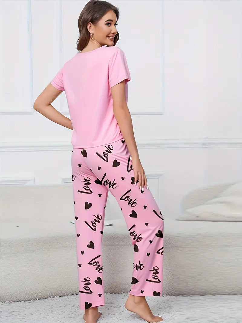 Lovely Hearts 3 piece nightwear