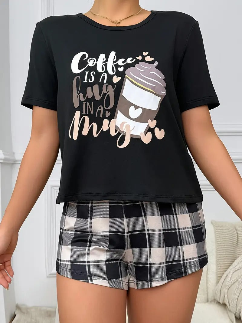 Coffee is a hug in a mug 3 piece nightwear