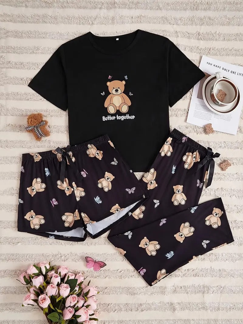 Better Together Teddy Bear 3 piece nightwear