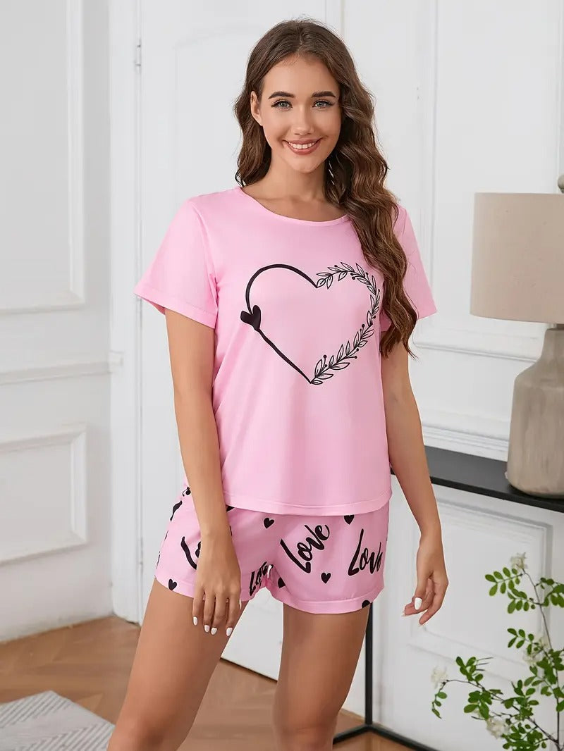 Lovely Hearts 3 piece nightwear