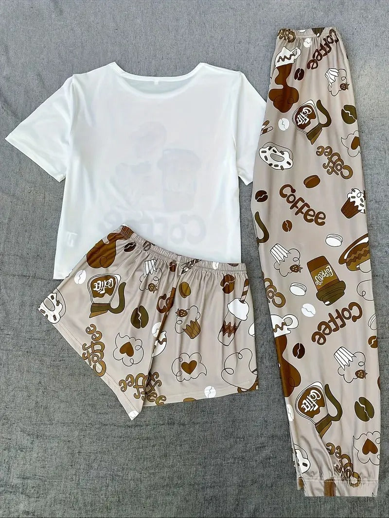 Coffee Lover's Dream 3 piece nightwear