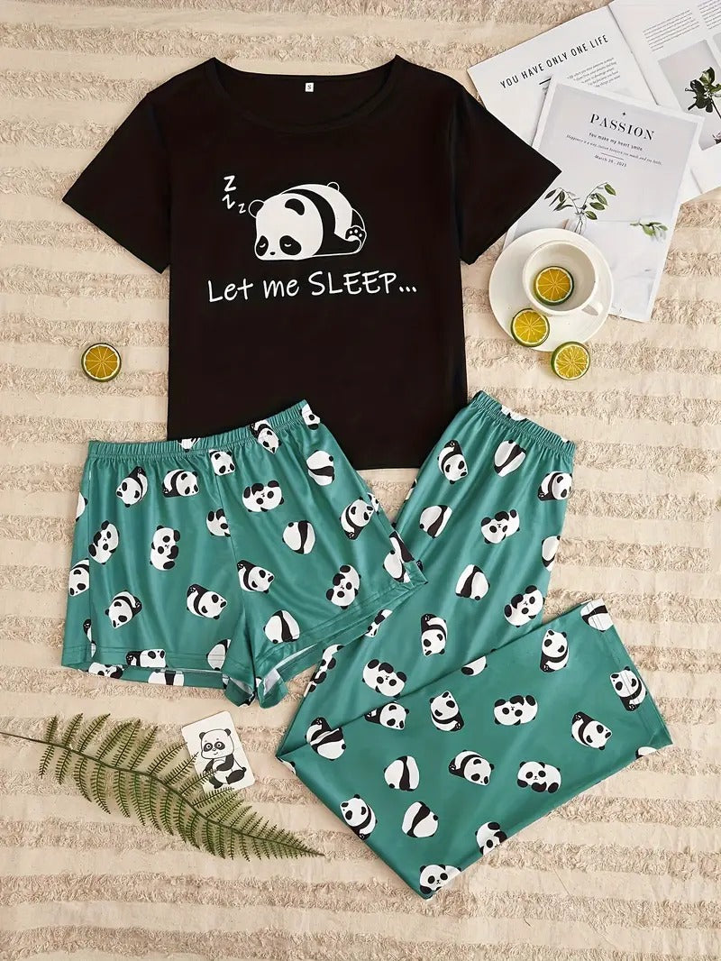 Let Me Sleep Panda 3 Piece Nightwear