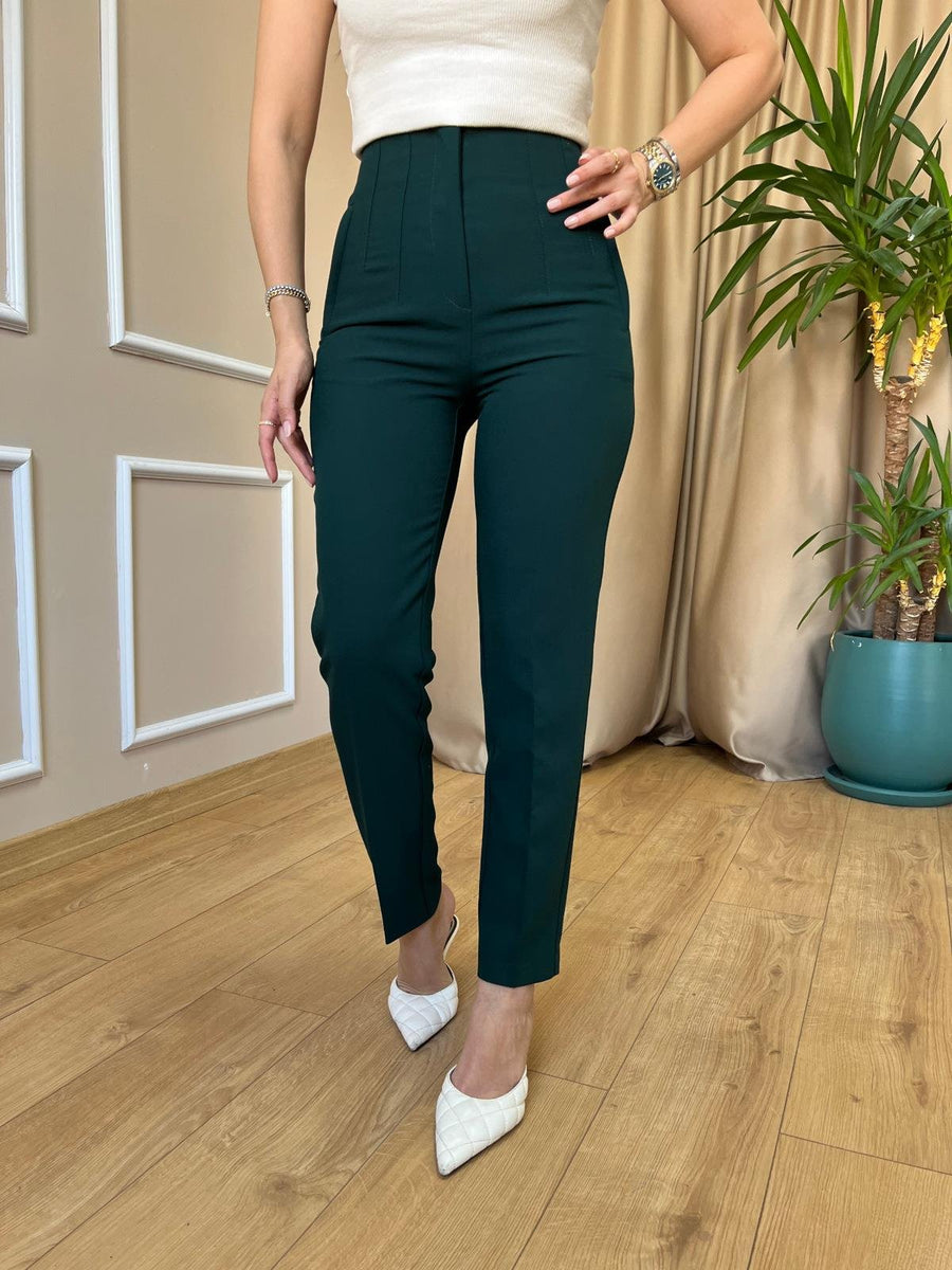 High-Waist Front Flounce Trouser