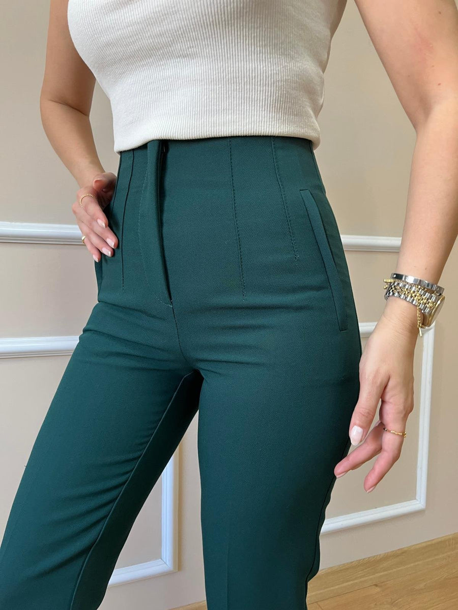 High-Waist Front Flounce Trouser